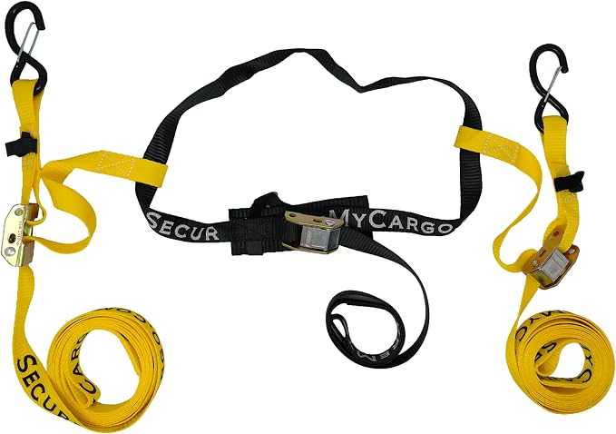 SecureMyCargo - Kayak & Paddleboard Truck Bed Strap – Fast 30‑Second Tie‑Down System for Pickups – Secure SUP, Canoe, or Kayak Without Ratchets or Knots – Standard Single‑Craft Strap System