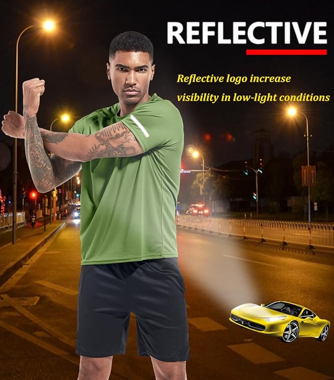 Boyzn 1, 3, 5 or 7 Pack Men's Workout Running Shirts, Dry Fit Moisture Wicking T-Shirt, Gym Athletic Short Sleeve Tee Shirts