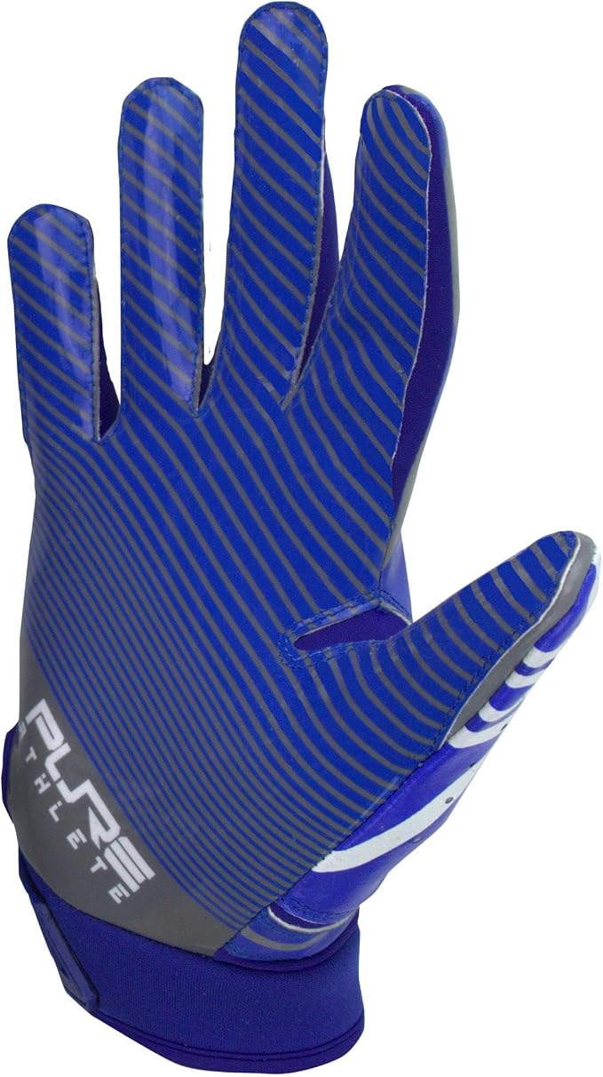 Pure Athlete Football Wide Receiver Gloves - Elite Sticky Grip Gloves, Drip Gear for WR and Defensive Backs - Adult, Youth, Men and Boys
