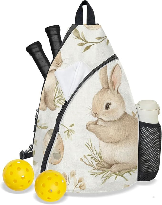 Pickleball Bag for Women Men Adjustable Crossbody Sling Backpack Hold Paddle Accessories
