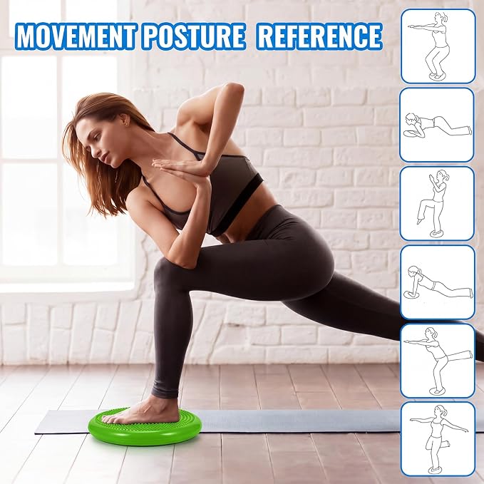 Outus 2 Pcs Balance Disc Inflated Wobble Cushion for Sensory Kids 13. 4 Inch Wiggle Seat Flexible Seating with Hand Pump for Kids Men Women Classroom Exercise Office Home Chair