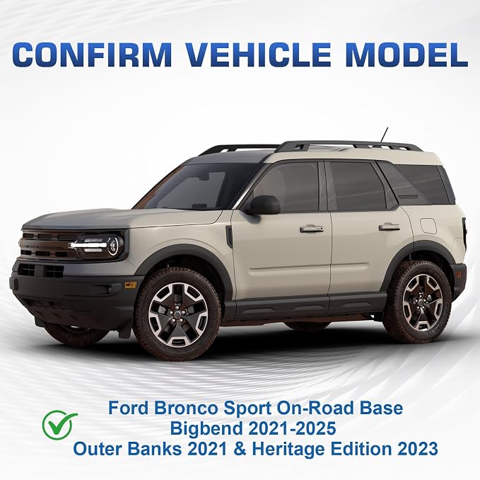 Roof Rack Cross Bars Compatible with Ford Bronco Sport On-Road Base & Bigbend 2021-2026 & Outer Banks 2021 & Heritage 2023, 300LBS Heavy Duty Adjustable Aluminum Cargo Bar for Rooftop Carrier