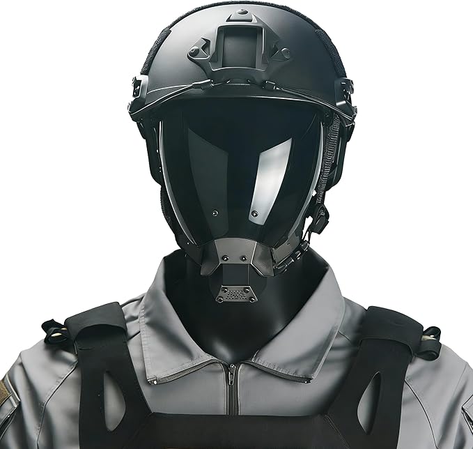 Guayma Airsoft Paintball Mask Tactical Full Face Cyberpunk Balaclava Mask For Halloween Cosplay Costume Movie Props
