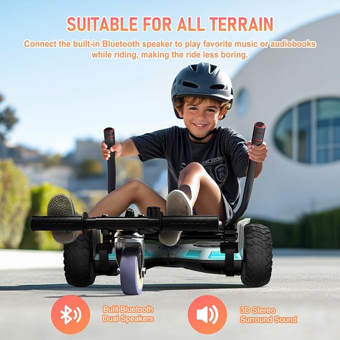 LIEAGLE Hoverboard, 6.5" Self Balancing Scooter Hover Board with Bluetooth Wheels LED Lights for Kids Adults
