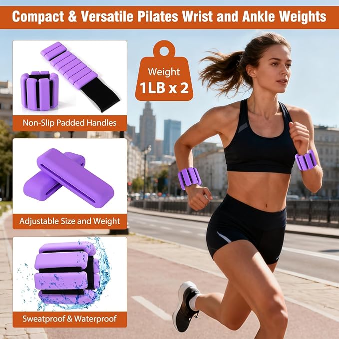 Pilates Equipment Kit for Home Workout, Pilates Ring and Ball Set for Women, 14'' Magic Circle Essentials Accessories Kit, Wrist Weights, Resistance Bands, Yoga Strap, Socks, Bag