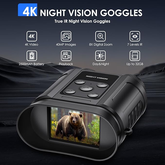 Gifts for Men and Teen Boys,Night Vision Goggles,Night Vision Binoculars,32GB Card Included, Photo/Video Capture,Outdoor Tools for Education, Wildlife Watching,Birthday Gifts for Boy,Men,Gift for Dad