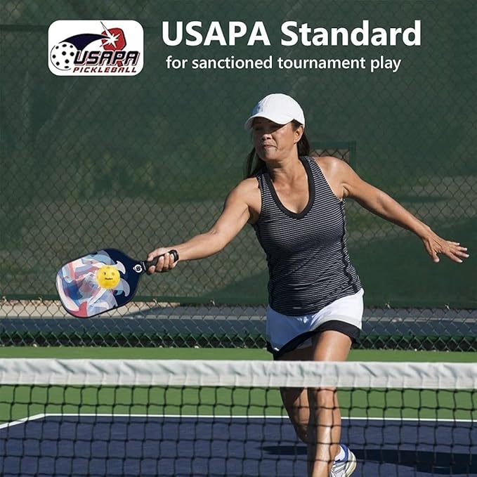 niupipo Pickleball Paddles Set of 2 or 4, USAPA Approved Fiberglass Pickleball Paddle Set with Balls and Bag, Polypropylene Honeycomb Core, Lightweight Pickleball Paddles for Beginners Men Women