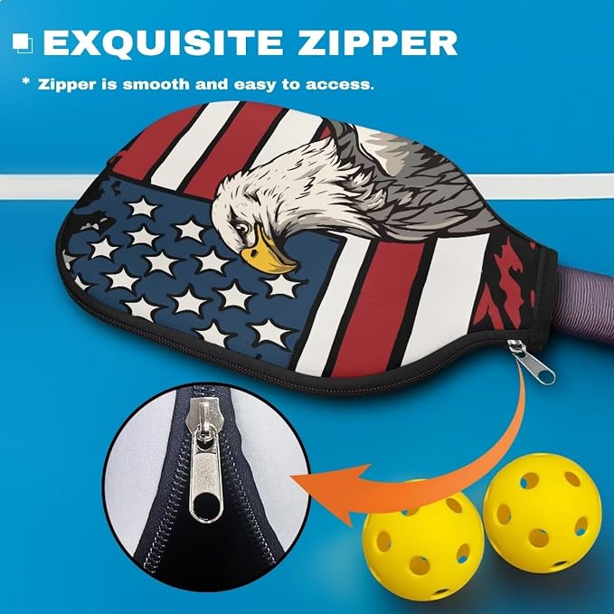 Pickleball Paddle Covers Only for Men and Women Zipper Closure Protection and Decoration