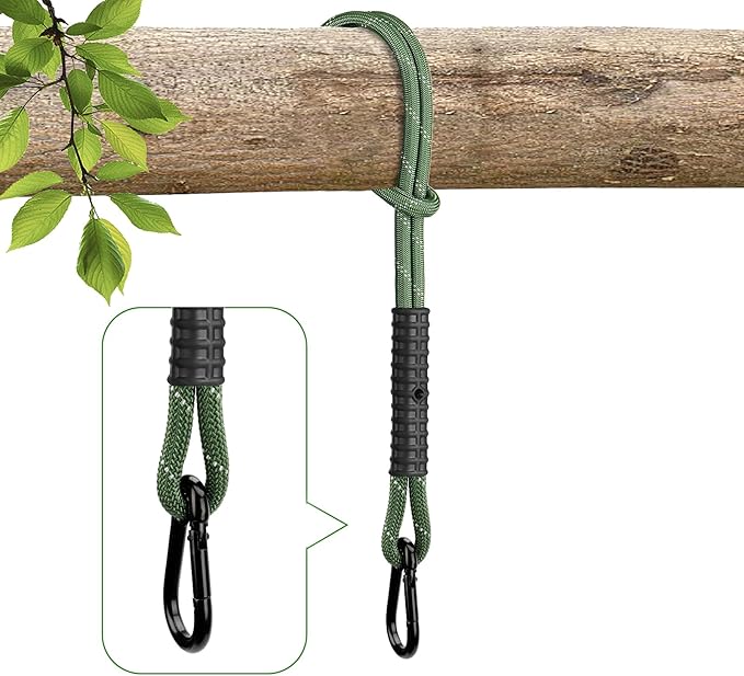 Heavy Duty Tree Swing Ropes, Hammock Tree Straps Hanging Kit, for Outdoor Swings Hammock Playground Set Accessories (2ft,25",Green,1Pack)