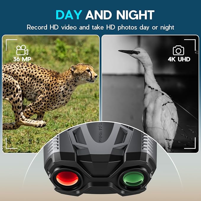 WISHBETY 4K Night Vision Goggles for Adults,16X Zoom Night Vision Binoculars with 1000FT Infrared Range,5000mAh Rechargeable Battery,3.5" Screen,Include 32GB Card,Gift for Mens and Outdoor Enthusiasts