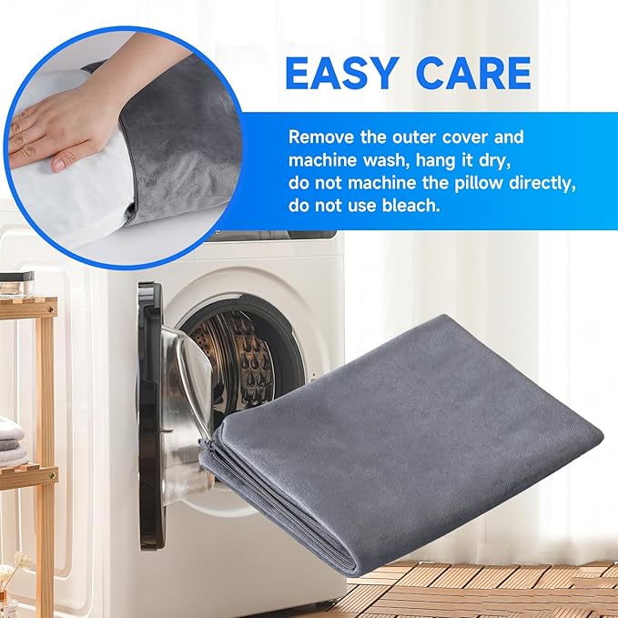 Camping Pillow,Compressible Small Shredded Memory Foam Pillow,Travel Pillow for Airplane,Backpacking and Hiking Grey Small 1 pcs
