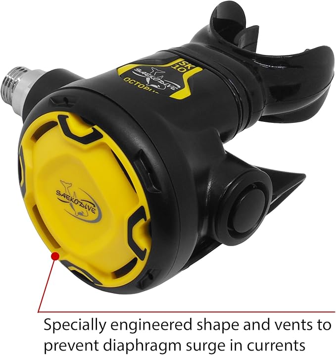 SK10 Scuba Regulator Octopus - Second Stage Dive Regulator - Diving Regulator with 36" Yellow Hose