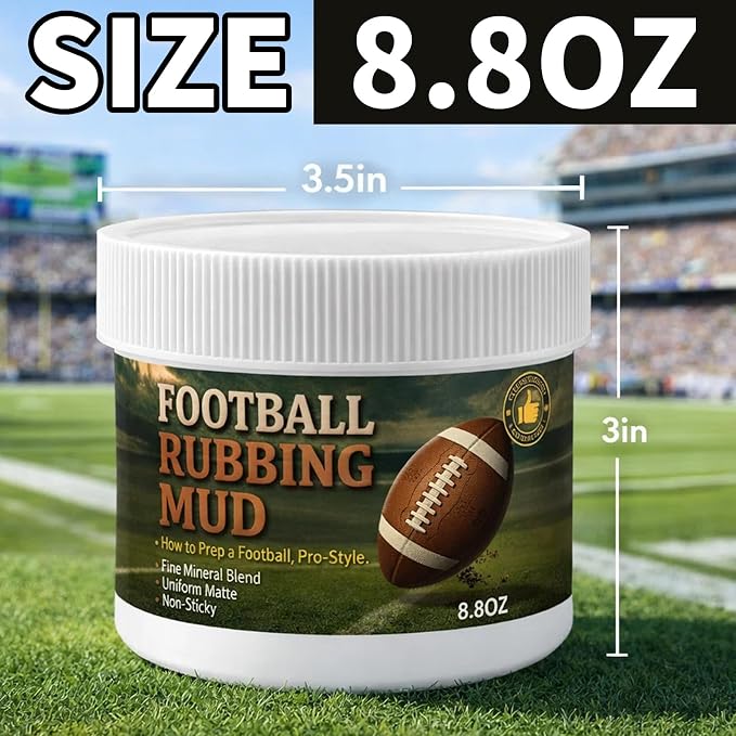 Football Rubbing Mud, 8.8oz Leather Football Conditioning Prep for New & Used Balls, Game Day Grip Conditioning for Practice & Training, Multi-Sport Use, Baseball Mud
