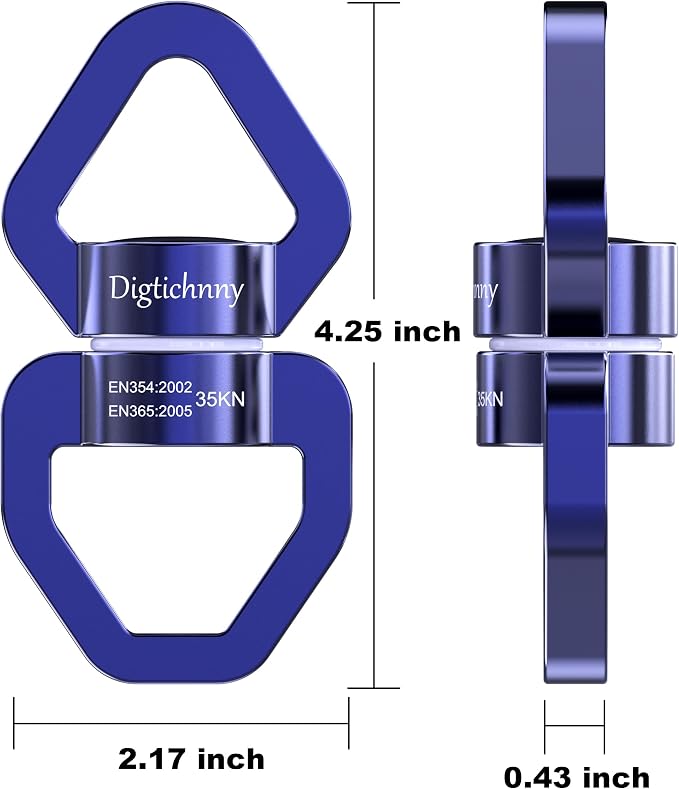 Swing Swivel, 35KN Safety Rotational Device,Swing Spinner for Web Tree Swing, Aerial Dance, Children's Swing, Hanging Hammock（Dark Blue）