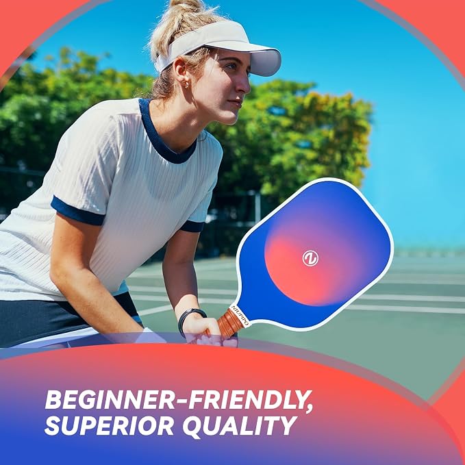 niupipo Pickleball Paddles Set of 2/4/1, USAPA Approved Carbon Fiber & Fiberglass Hybrid, Easy Power, Polypropylene Honeycomb Core, Cushioned 4.72" Grip, Bag/Cover, Pickleball Paddle Set for Men Women