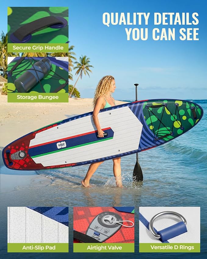 11'x34 Inflatable Paddle Board for Adults Youth, Extra Wide 430LBS Capacity SUP, Stable 2-3 Person Family for Lake Ocean Fishing Surfing Yoga, Includes Accessories