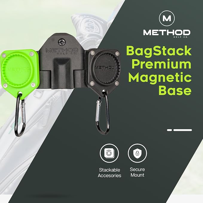 Method Golf BagStack Gear Hub Starter Pack - Golf Accessories Magnetic Landing Pad Plus Two MagStack Tiles - Modular Magnetic Tool Pad Gear Organization Hub with Magnet-to-Magnet Connection