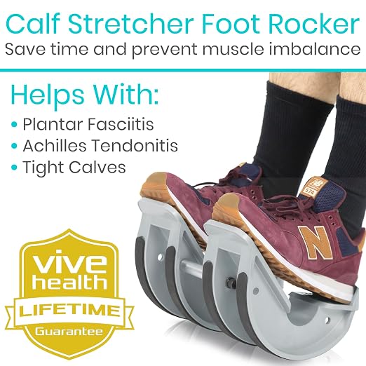 Vive Double Foot Rocker, Calf Stretcher for Achilles Tendinitis, Heel, Feet, Shin Splint, Plantar Fasciitis Pain Relief - Stretches Strained Leg Muscle, Ankle Flexibility - For Both Feet