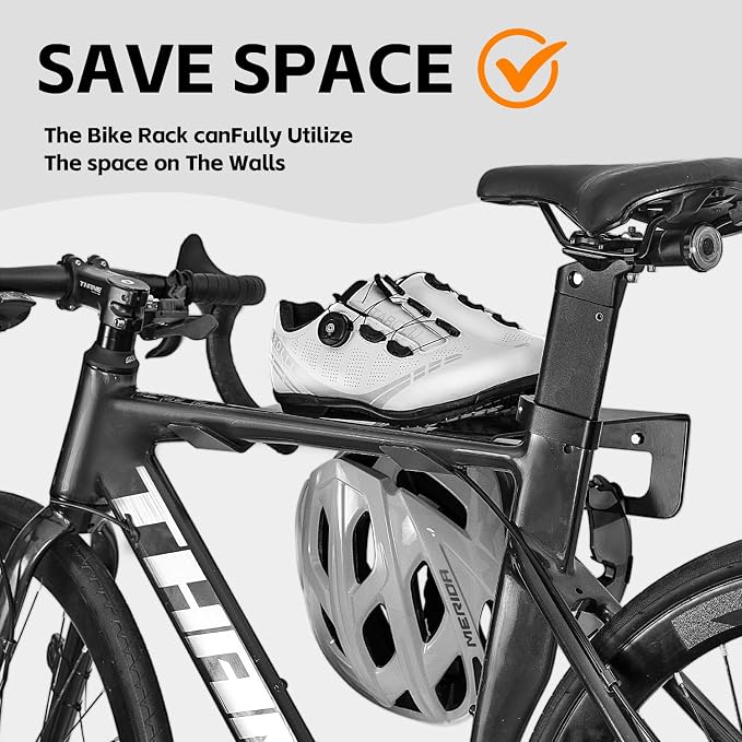 Bike Wall Mount Storage Rack,Bike Hangers for Garage Space-Saving Bike Rack Garage,Large Tray Design,13.7''x12'',Black
