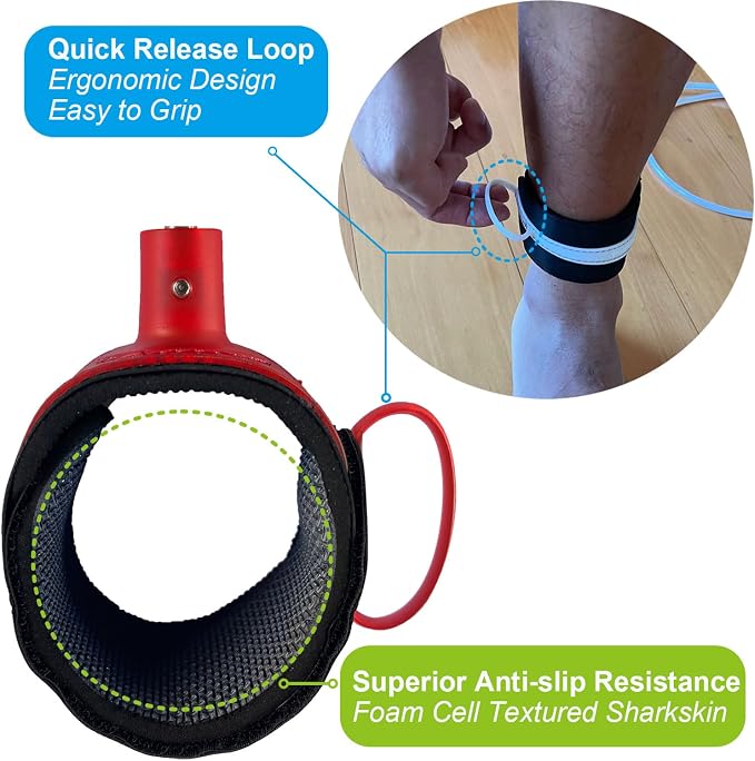 SIXPACK ACTION Pioneering Surf Leash, 5ft/6ft/7ft/8ft/9ft Comp Pro Surfboard Leash with 360-Degree Integral Molding Cuff Providing Maximum Durability, Flexibility and Comfort