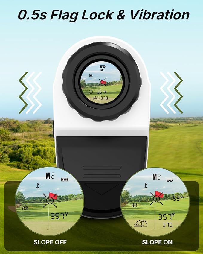 WOSPORTS Golf Rangefinder with Slope - 1200/1500 Yards Range Finder Golf with Magnetic Strap, Flag Pole Locking Vibration, 6X Magnification