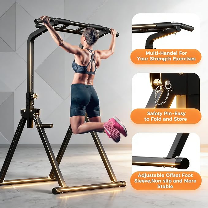 ZENOVA Pull Up Bar, Multi-Function Pull Up Dip Bar Station, Home Gym Workout Strength Training Equipment for Men Women Muscle Building