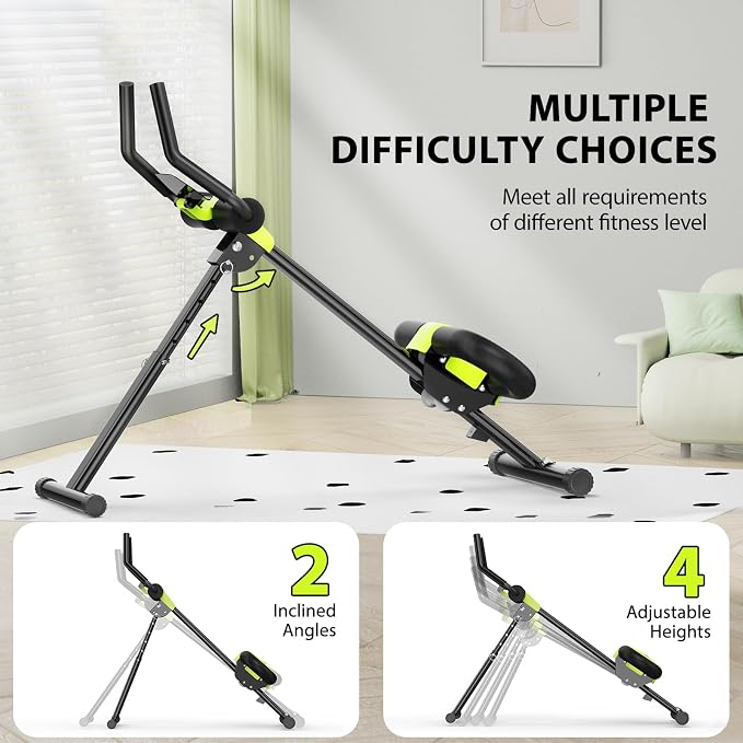 Ab Workout Equipment, Ab Machine for Home Gym Fitness, Ab Trainer Exercise Equipment for Abdominal Exercise and Strength Training (Black)