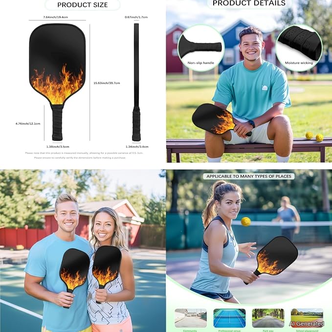 Pickleball Paddles Set 3PCS Pickleball Paddle Case Pickleball Racket Pickleball Bag Ideal for Beginners Gifts