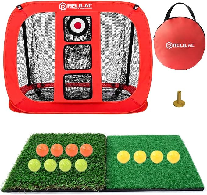 RELILAC Pop Up Golf Chipping Net - Indoor/Outdoor Golfing Target Accessories for Backyard Accuracy and Swing Practice - Gifts for Men, Dad, Husband, Women, Kid, Golfers