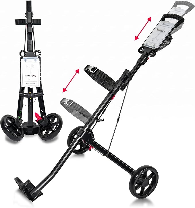XDriveMax GC01 Golf Pull Push Cart 2 Wheel,Foldable Golf Push Cart for Golf Clubs,Lightweight Folding Golf Walking Pull Carts
