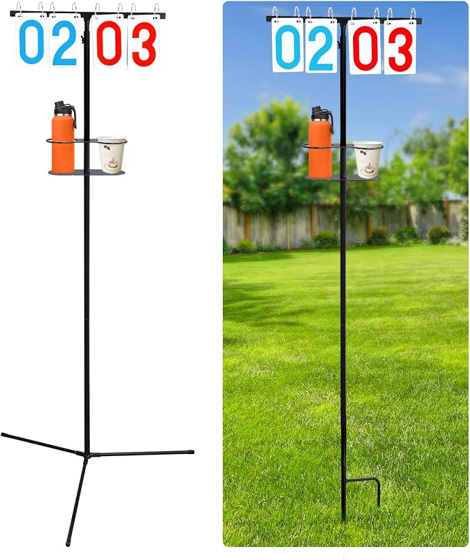 SCOTTCHEN Cornhole Score Keeper with Drink Holder, Cornhole Scoreboard, Outdoor Score Keeper for Yard Games,with Replaceable Bottom Bracket-1 Pack