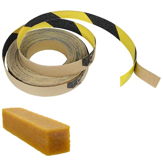 Black Diamond Self Adhesive Grip Tape - Anti Slip Traction Tape - Non Skid Tape - Anti Slip Tape Grippy Strips for Stairs, Ramps, Boat Grip 1" x 30' Caution with Cleaning Stick
