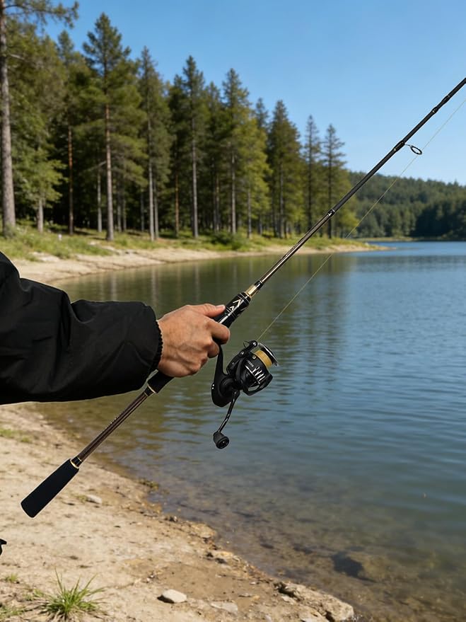Jenseits Carbon Fiber Fishing Rod Series (6-12 Ft), Spinning & Casting Rods with Stainless Steel Ceramic Guides, Fast Action Fishing Pole for Bass, Trout, Walleye & Surf Fishing