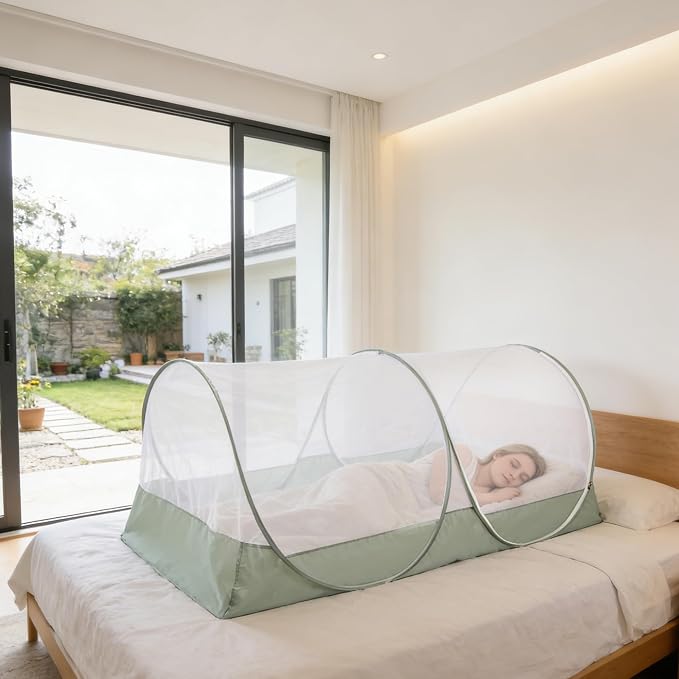 FORUP Pop Up Mosquito Tent | Quick Setup Portable & Foldable Mosquito Net for Bedroom, Camping, Patio (78 * 41 * 31 Inch)