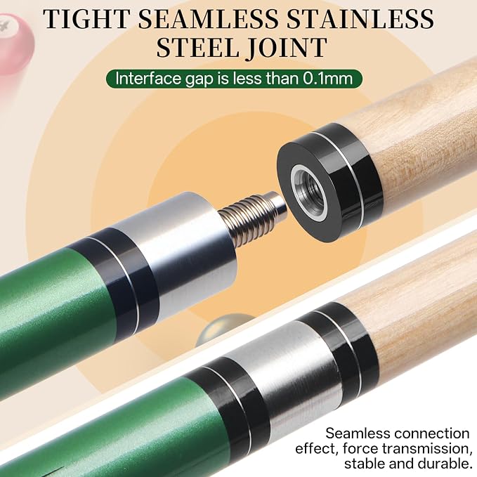 Kmise Pool Stick Set of - 58" Pool Cue Stick, Canadian Maple Professional Billiards Pool Cue, Pool Sticks for Adults, 18~21oz Multiple Colors