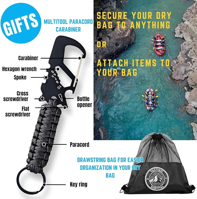 TACTIKO 35L Heavy-Duty 100% Waterproof Backpack, Roll Top Dry Bags for Kayaking, Hiking, Camping, Survival