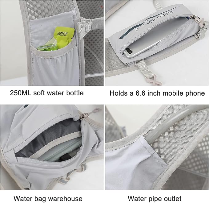 INOXTO Running Hydration Vest Backpack,Lightweight Insulated Pack with 1.5L Water Bladder Bag Daypack for Hiking Trail Running Cycling Race Marathon for Women Men