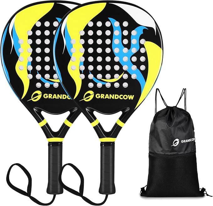 Padel Racket Palas de Padel raqueta Lightweight for Women Female Players Teardrop Shape, Soft EVA Core, Fiberglass Surface, Beginner to Intermediate Arm Friendly All Round Racquet 38mm