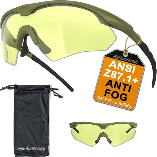 HTS HUNTERSKY S53 Anti Fog Tactical Shooting Range Safety Glasses ANSI Z87.1 Ballistic Eye Protection Hunting Airsoft Riding