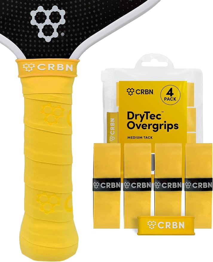CRBN Pickleball - Drytec™ Overgrips - Pickleball Paddle Grip Tape - Absorbs Shock & Moisture - 4 Pack