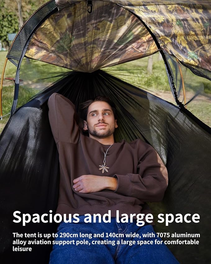 Camping Hammock Tent with Hammock Underquilt, Lightweight Hanging Hammocks Tree Straps, Portable for Hiking, Backpacking