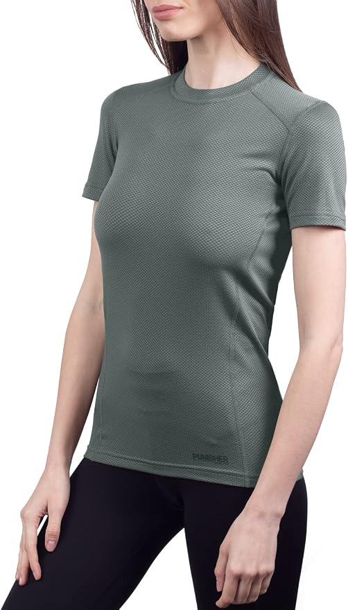 Womens Military Moisture Wicking Base Layer T-Shirt - Tactical Training Army Professional - Polartec Delta - Odor Resist