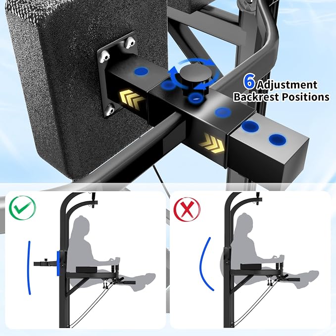 Pull Up Tower Dip Station, Adjustable Free Standing Pull Up Bar, Multi-Function Power Tower for Home Gym Workout and Strength Training
