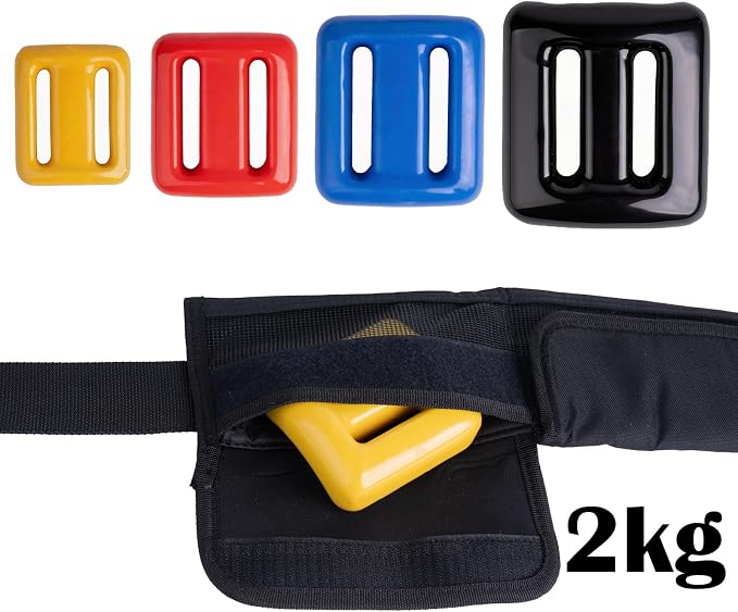 Vinyl Coated Diving Weights-4pcs 1.1-4.4 lbs Dive Weights with 4 Pocket Scuba Weight Belt with Quick Release Buckle,Used for Freediving, Spearfishing & Scuba Diving-Fit for Waist 32" to 52"