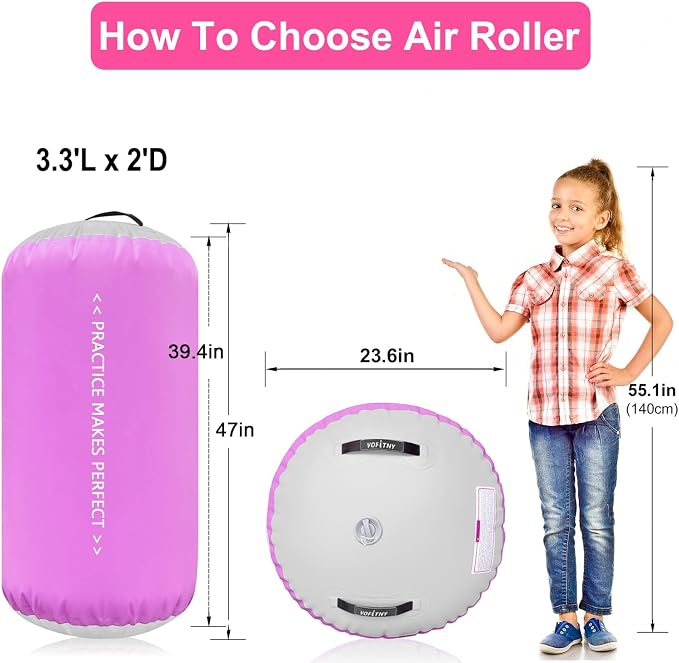 VOFiTNY Backflip cheerleading Tumbler Cylinder With Pump for Yoga Training Cheerleading Home Use