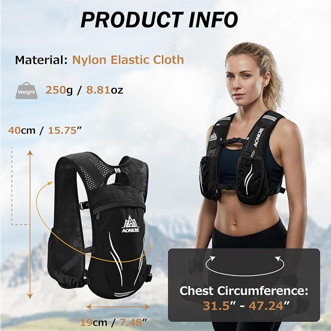 Azarxis Hydration Running Vest Backpack Pack 5L 5.5L for Women and Men Jogging Trail Race Marathon Cycling Hiking