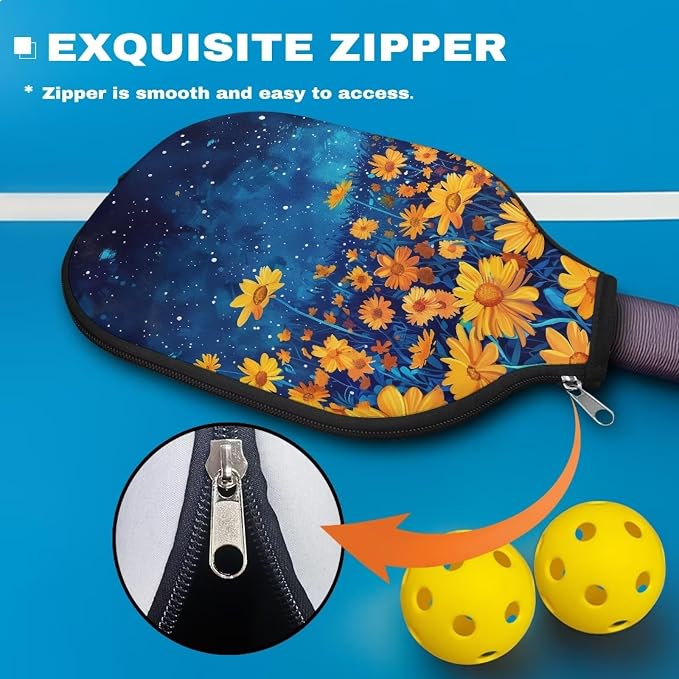 Pickleball Paddle Covers Only for Men and Women Zipper Closure Protection and Decoration
