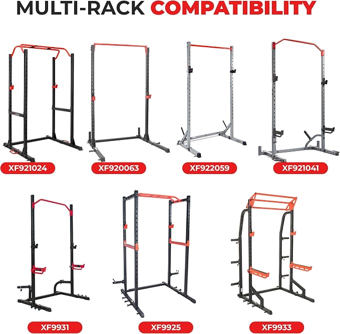 Sunny Health & Fitness Power Cage Squat Rack Upgrade Attachments, Dip Bar, Plate Bar Holder, Belt Squat, J Hook, Lat, Adapter, U Ring, Pull Up Bar, Landmine, Captain's Chair, Tricep Rope For Home Gym