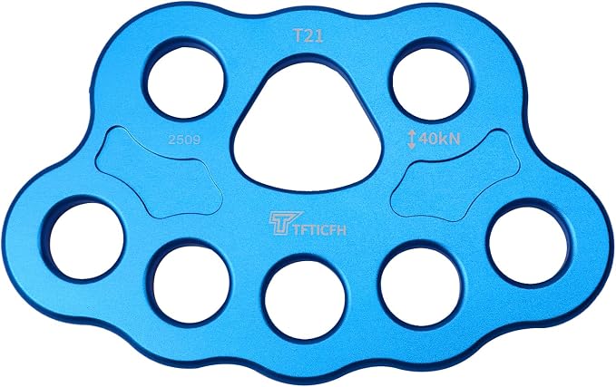 30kN/40kN Rigging Plate, Aluminum Anchor Multiplier Plate, Force Divider Plate Bear, Climbing Descender Connector Gear for Hammock Firefighting Arborist Rock Climbing Rescue Cave Yoga Rappel