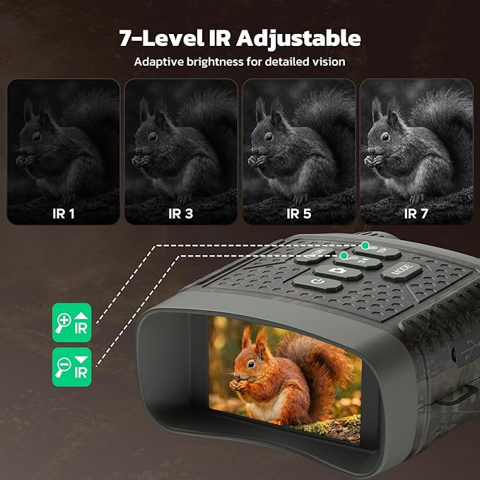 4K Night Vision Goggles, Night Vision Binoculars with 3″ Screen, 10X Digital Zoom, Infrared Binoculars, 5000mAh Rechargeable Battery, 32GB Card Included Tech Gadgets Telescope, Gifts for Men